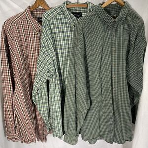 EDDIE BAUER Button Front Long Sleeve Heavyweight Mens XXXLT Tall 3XLT Cotton Lot
